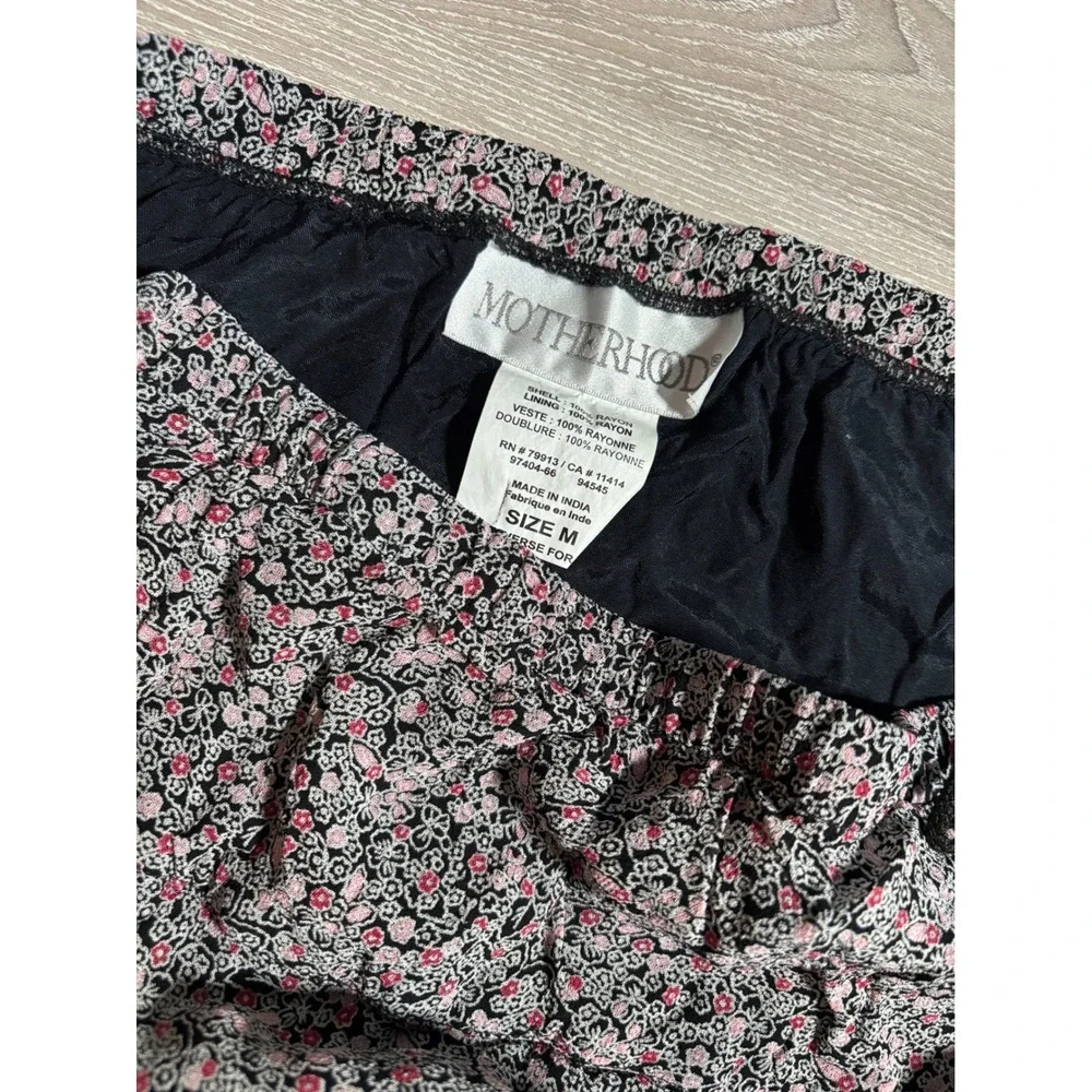 Motherhood Maternity Floral Midi Skirt M Ditsy Rayon Lettuce Hem Cottagecore - Picture 3 of 5